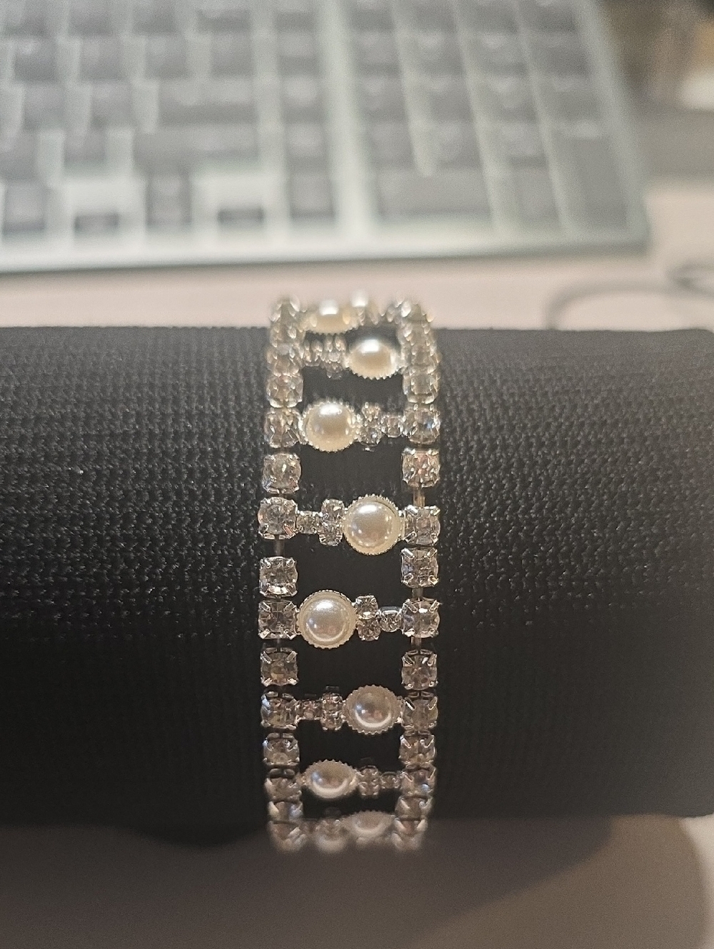 Pearl & Crystal Silver-Tone Bracelet - White
